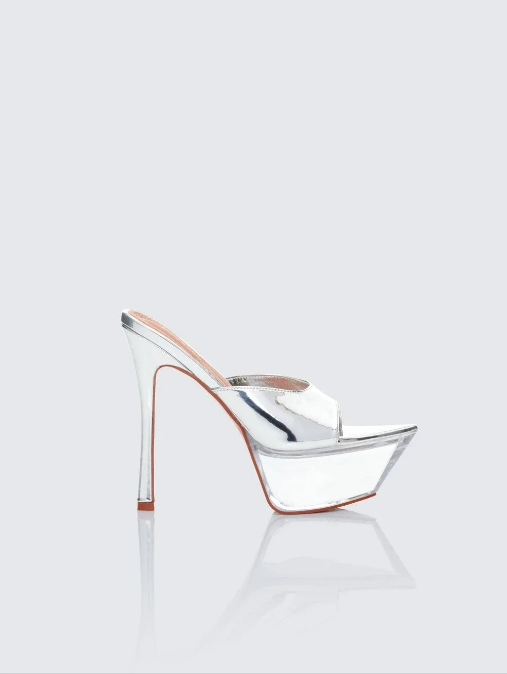 Finesse Clover Clear Perspex Pointed Platform Mules/Size 8/NWB  MSRP $72.00